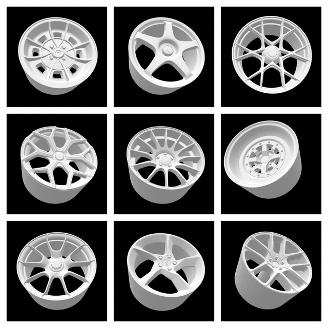 1:24 SCALE CUSTOM 3D Printed Wheels EUR 15,00 - PicClick FR