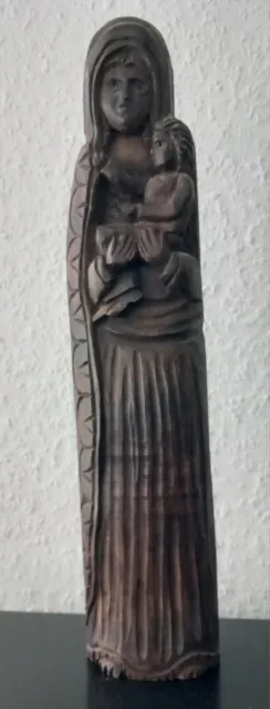 Marienstatue Jungfrau Maria Jesus Holzschnitzerei Alt