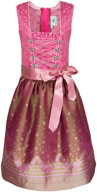 Isar-Trachten da Ragazzo Dirndl " Melissa " Motivo Floreale 44620 Fucsia Bacca