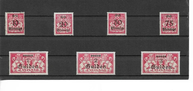 Danzig, Gdansk, Einzelmarken Auswahl aus MiNrn. 181 - 192 */o, ungebraucht *