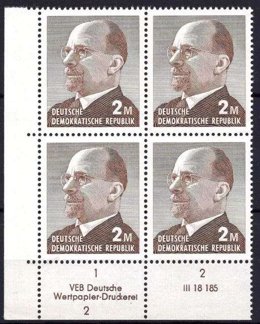 DDR 1969 Mi.Nr. 1482a ** postfrisch Eckrand mit DV Druckvermerk FN 2