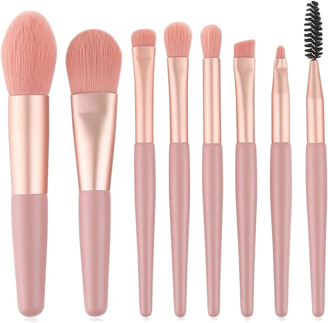 Set Pennelli Make Up, 8 Pezzi Pennelli Trucco Pennello Fondotinta Liquido Pennel