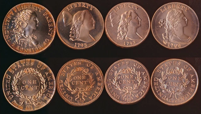 🔥 4 Gallery Mint Fantasy Large Cents 1792-1799 🔥 See Pictures 🌟No Reserve🌟