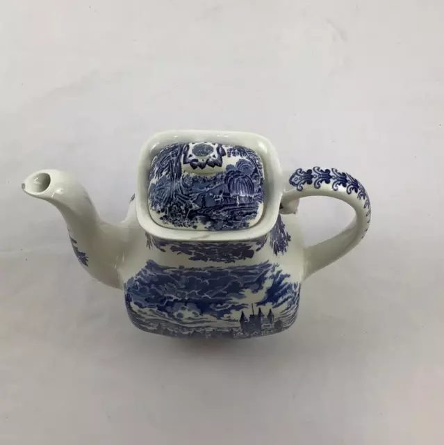 Enoch Wedgwood Coffee Pot Royal Homes Of Britain Blue White Ceramic Balmoral 3