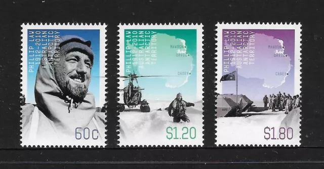 AUST ANTARCTIC TERRITORY AAT 2012 Phillip Law, No.4, mint set of 3, MNH MUH