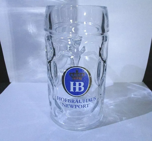 Hofbrauhaus Newport HB Dimpled Glass 0.5 l Liter Beer Mug Cup Stein Glassware NM