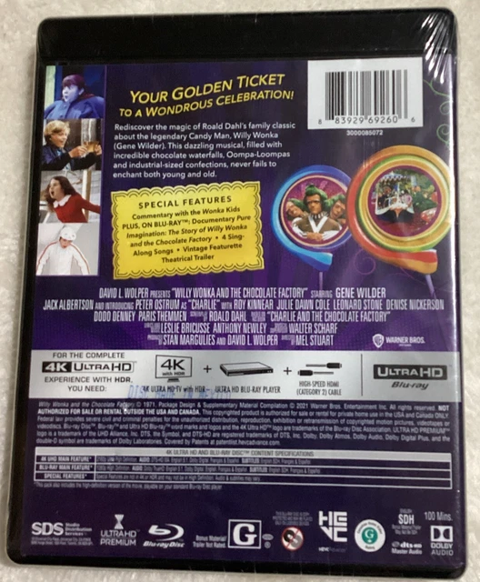 WILLY WONKA AND the Chocolate Factory (4K UHD Bluray/Bluray, 1971