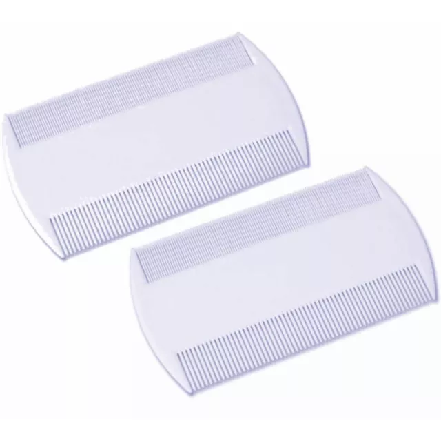 2 Pieces White Double Sided Nit Combs for Head Lice Detection