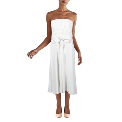 Lauren Ralph Lauren Womens Pleated Midi Cocktail and Party Dress BHFO 4017