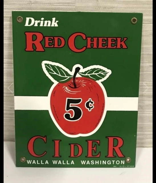 Vintage Porcelain Apple Cider Sign