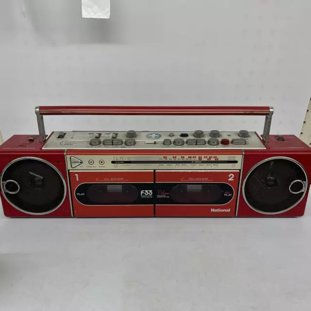 National Double Radio Cassette Player Love Call Rx-F33 Junk for Parts Untested