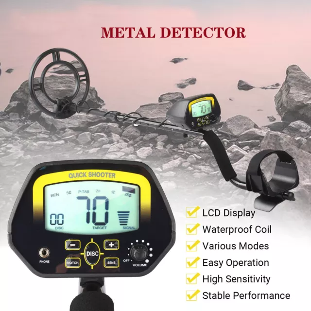 350MM Deep Sensitive Metal Detector LCD Adjustable Gold Digger Treasure Hunter
