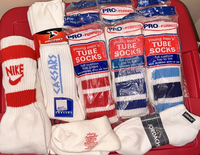 Vintage 11 Lot Orlon Acrylic Socks Nike, Jordashe, Pro-Feet, & More