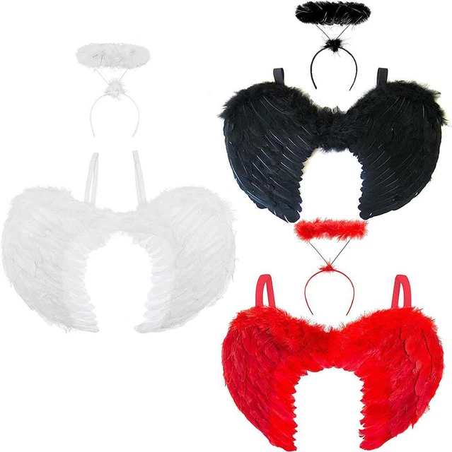Bandeau Ange Mizijia Avec Plumes - Déguisement Halloween Noël Carnaval