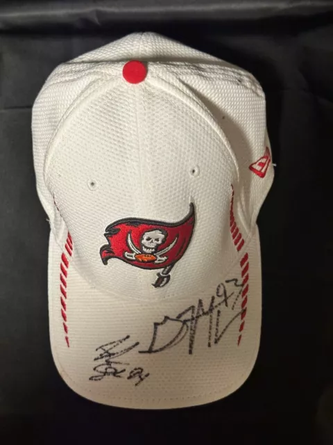 Tampa Bay Buccaneers New Era Hat Autographed Gerald McCoy and Adrian Clayborn