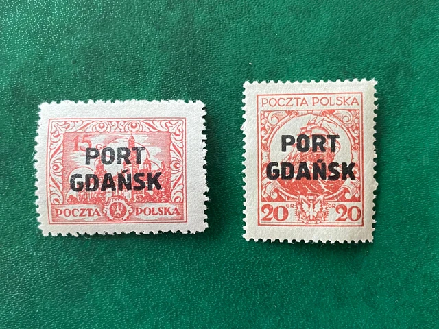 🇵🇱 Poland - Polish post in Danzig - Port Gdansk 1926 - 15 & 20 gr  MH