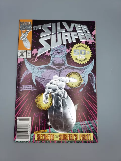 Marvel The Silver Surfer Vol 3 #50 June 1991 50th Anniversary Newsstand Comics