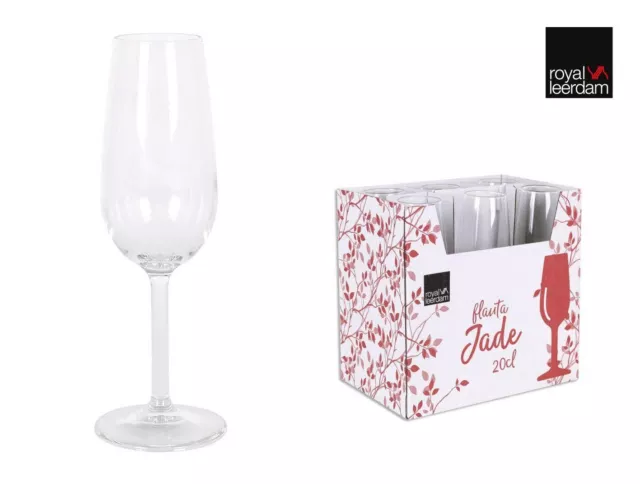 Champagne prosecco flutes 200ml cocktail glasses JADE gift box of 6 flutes