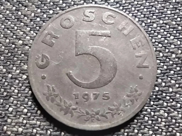 Austria 5 Groschen Coin 1975