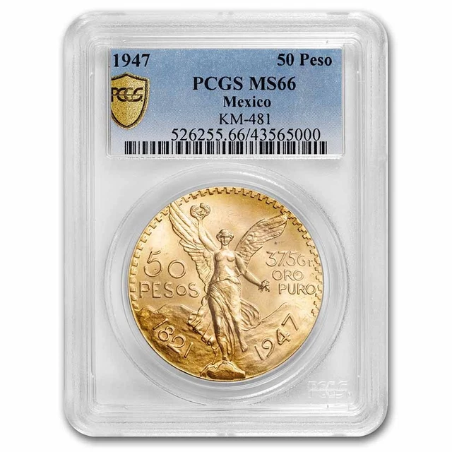 1947 Mexico Gold 50 Pesos MS-66 PCGS