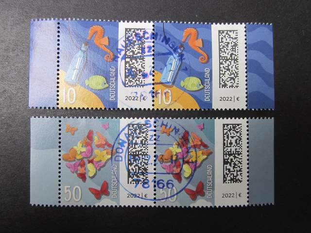 Bund BRD 2022 MiNr. 3714+3723,Welt der Briefe 50 C./ 10 C. , Paare, Ortsstempel