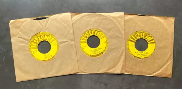 3x 7" Johnny Cash, Carl Perkins - US SUN Records