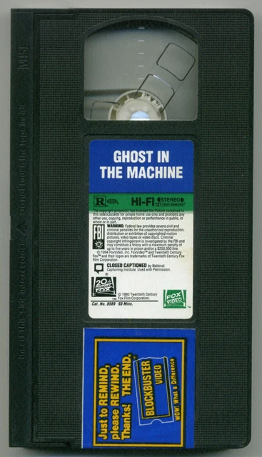 Fox Left Machine GHOST IN THE MACHINE; VHS 1994 FoxVideo £7.16 - PicClick UK