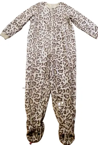 WOMEN NICK AND NORA Exotic Leopard Print FOOTED PAJAMAS PJ 1 Piece ...