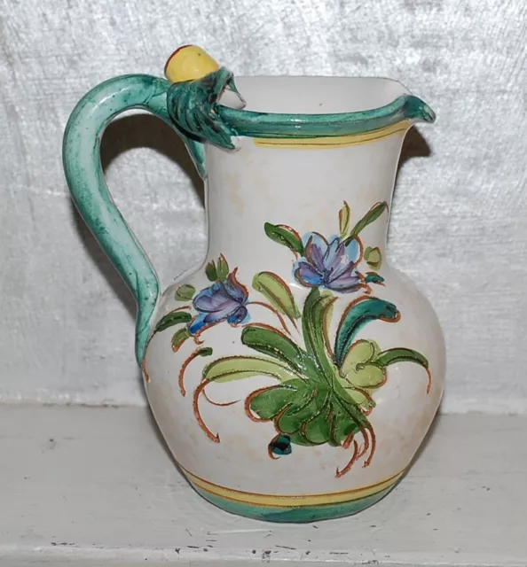 Vase Cruche Pichet Poterie Vintage Decor Floral  / Signe