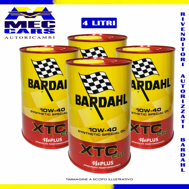 4 Litri Olio Motore Auto Bardahl Xtc C60 10W40 Polar Plus Fullerene Tagliando