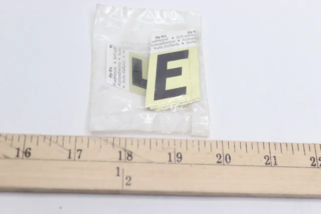 (10-Pk) Hy-Ko Letter E Self Adhesive Black Aluminum 1-1/2&quot; E GR-10