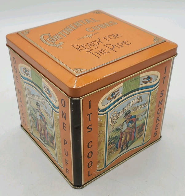 continental cubes tobacco tin ANTIQUE CONTINENTAL CUBES Tobacco Tin Can $228.00