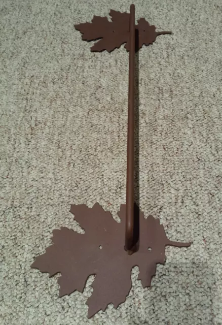 Cast Metal Oak Leafs Bathroom Towel Rack Wall Mount Holder Rustic Lodge Cabin