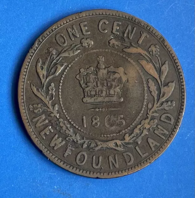 1865 Newfoundland One Cent. (Canada) PLEASE READ POSTAGE DETAILS. 2