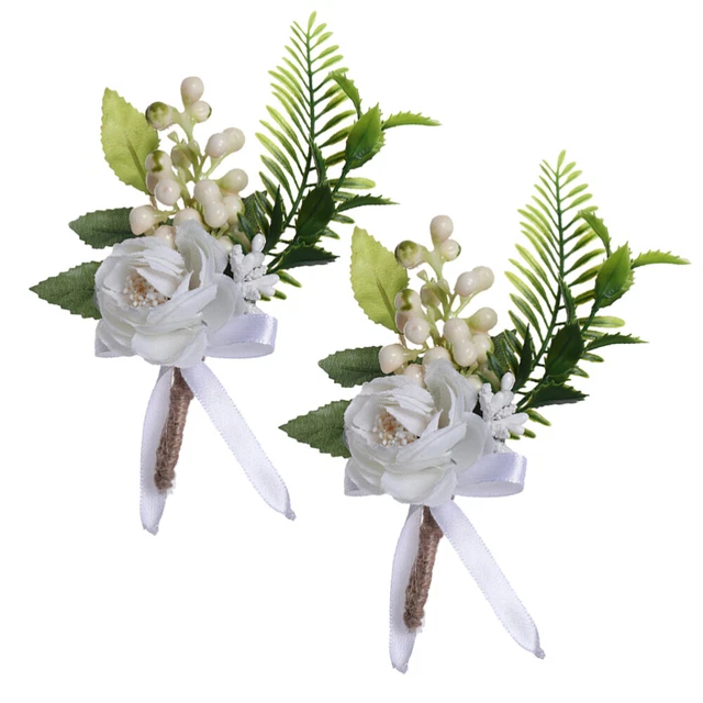 2 piezas decoración botánica decoración a mano corsé blanco decoración floral vestido de noche