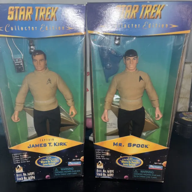 Playmates 1996 Star Trek Collectors Edition James Kirk Mr Spock Lot Of 2