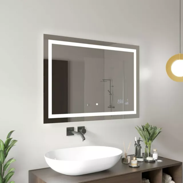 Miroir de Salle de Bain Lumineux LED✨INTERRUPTEUR✨HORLOGE✨METEO✨BT HAUT-PARLEUR 2