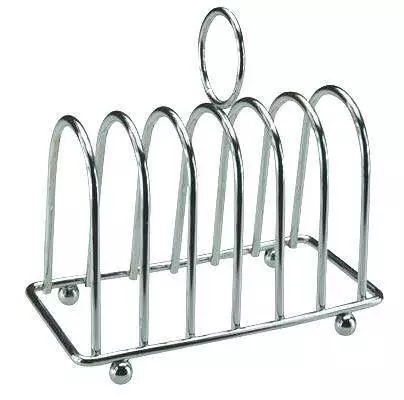 Toast Rack Stainless Steel 19cm Organiser Chrome 6 Slice Bread Holder Stand