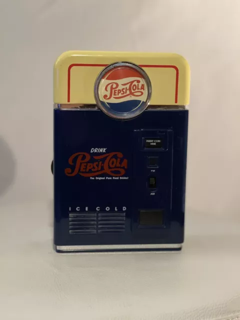 Pepsi Cola Vintage Ice Cold Vending Machine AM/FM Transister Radio 1998