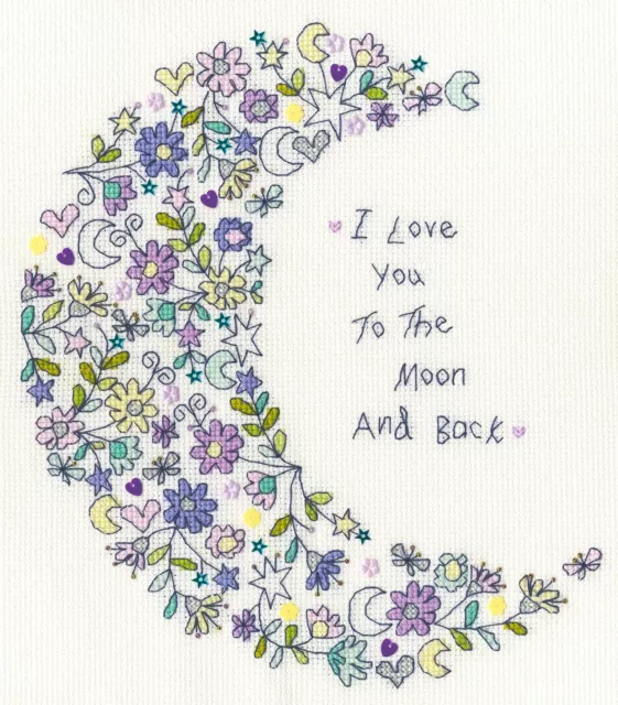 Bothy Threads ~ Counted Cross Stitch Kit ~ Love You The Moon