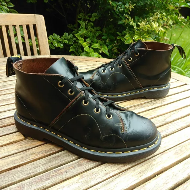 DR MARTENS CHURCH Croc Black Embossed Leather Boots 7 Monkey Vtg Ankle Lace Up 110.00 PicClick UK