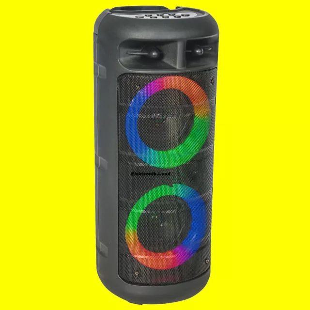 Soundbox Musikanlage LED-Effekt Lautsprecher-Box 200W inkl.Akku 2,4 Ah ALFA-2600