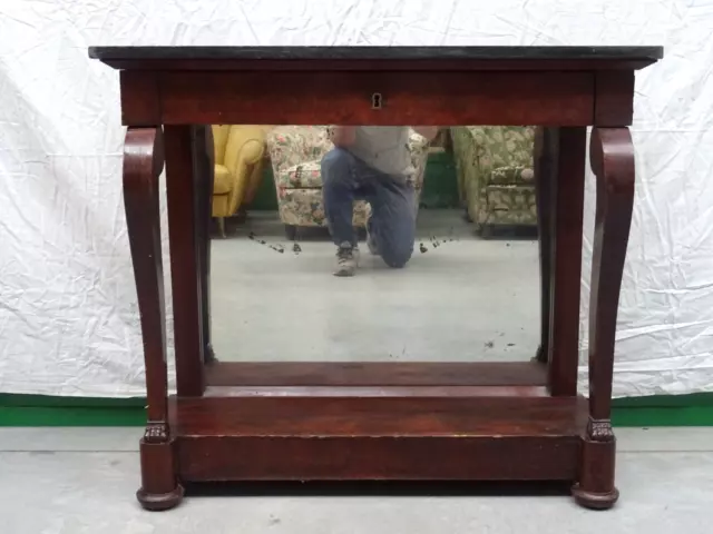 Console Impero con piede leonino in mogano prima metà del 1800 francese