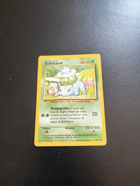 Carte Pokémon Bulbizarre set de base 1999 44/102 FR Wizards
