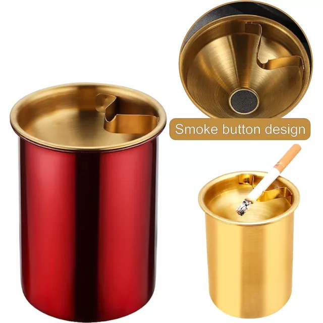 UK Windproof Ashtray With Lid for Cigarettes Outdoor Stainless steel Ashtrays