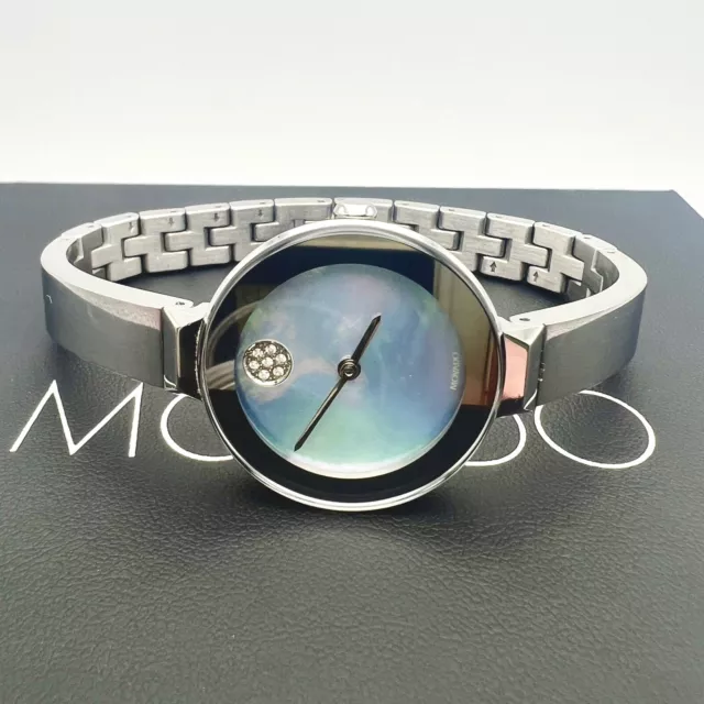 Orologio Movado Grassetto 28MM Quadrante Museo Mop Cristallo Set Bracciale Punti Donna3600629