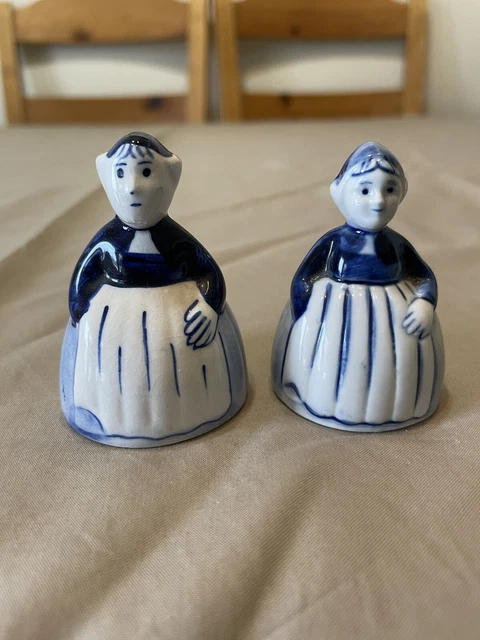 Delft Style Blue And White Dutch Girl 2 1/4" Bells