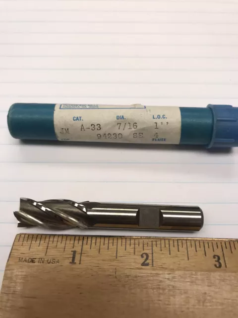 1 pc.  7/16 HS 4 FLUTE SE END MILL NCC. USA (loc M18)