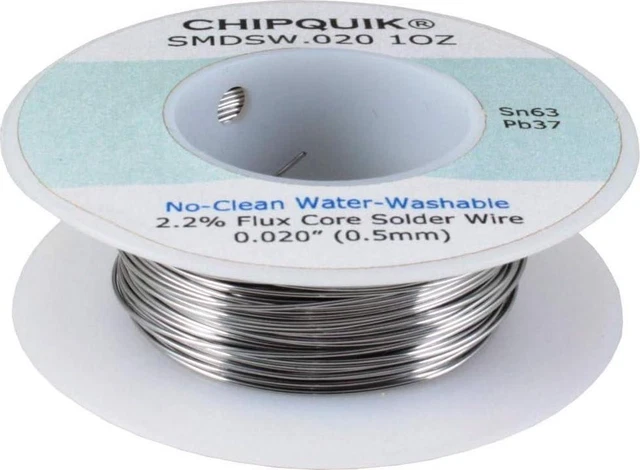 Chip Quik SMDSW.020 1OZ Solder Wire 63/37 Tin/Lead no-clean .020 1oz.