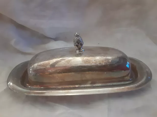 Vintage WM Rogers Silver Plated Butter Dish-No Glass Insert